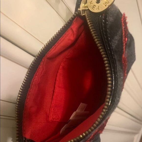 Disney Minnie Mouse Gray Red  And Black Sequin Mini Ears Crossbody Bag. Cute! - Picture 4 of 9